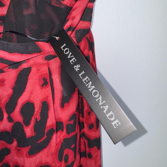 Love and Lemonade Red Leopard Wide-Leg Pant Boho Hippie | Size Large - Picture 3 of 9